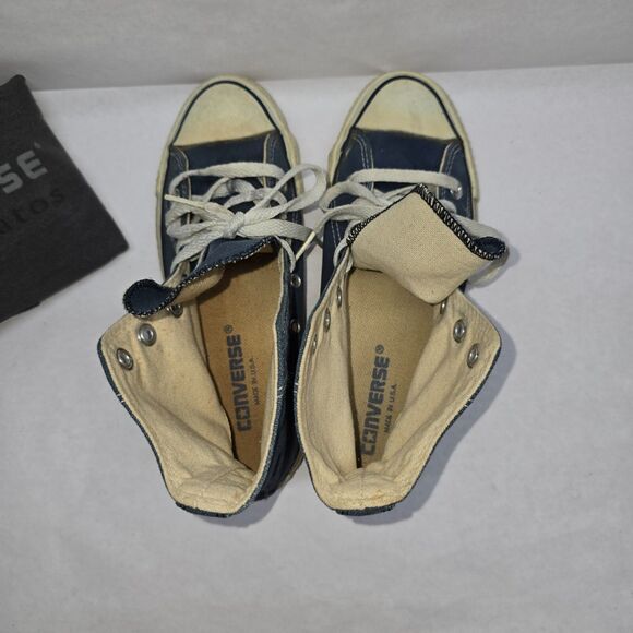 Vtg Converse All Star Chuck Taylor High Top John Varvatos Navy Made In USA 3 1/2 - Picture 5 of 8